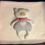 Baby Blanket And Personalised Teddy. Handmade..