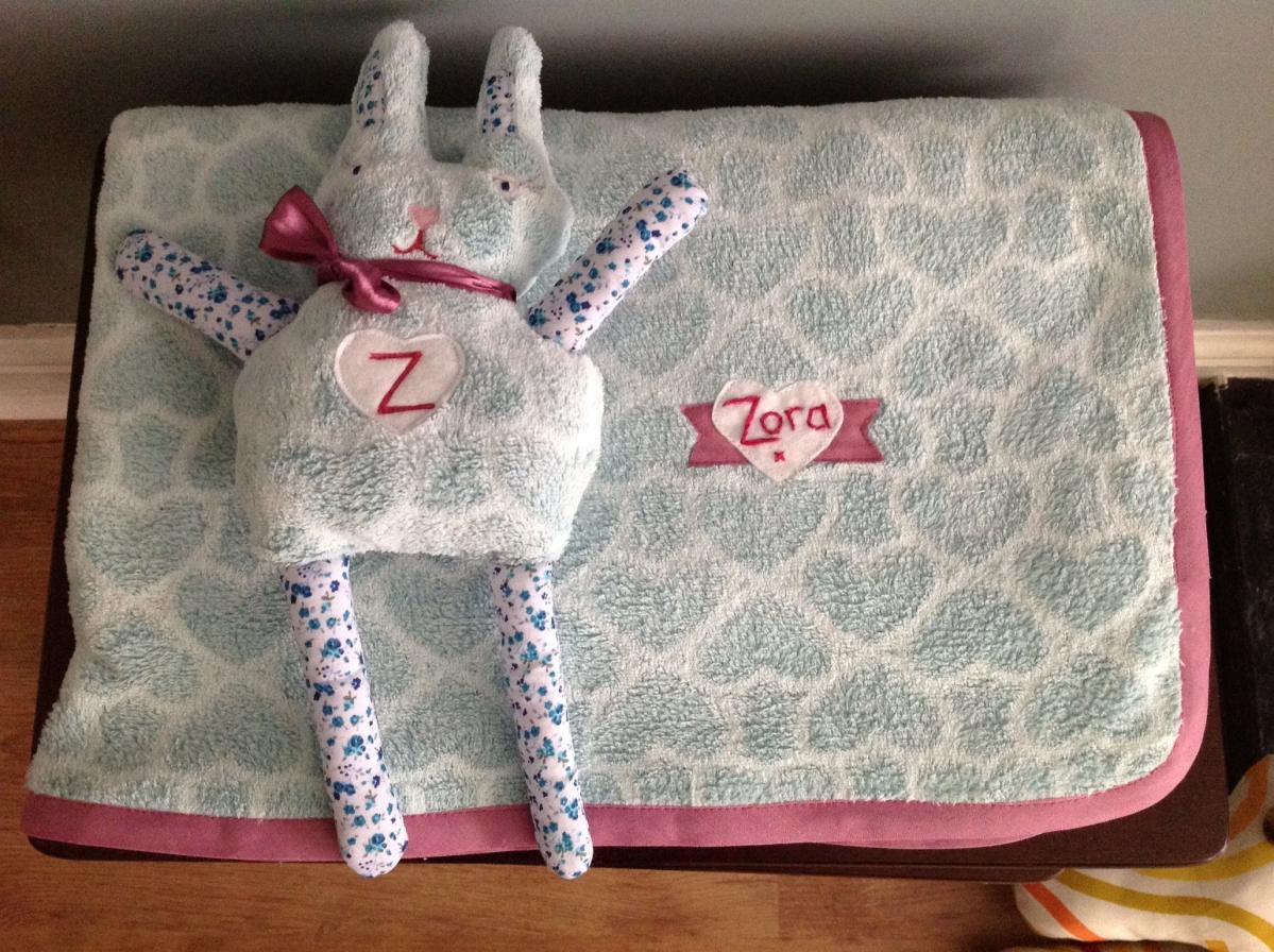 Handmade Personalised Bunny Teddy. Great For Newborn/christening/christmas! Made To Order For Baby Girl